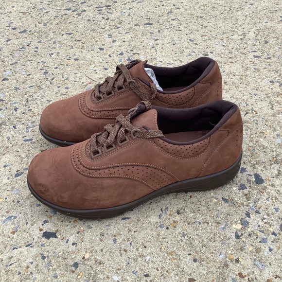 SAS Shoes - SAS Free Time Brown Nubuck Leather Walking Shoes Womens 10 W Made in USA Comfort